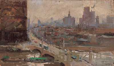 吴作人 1973年作 风景 33.5×58cm